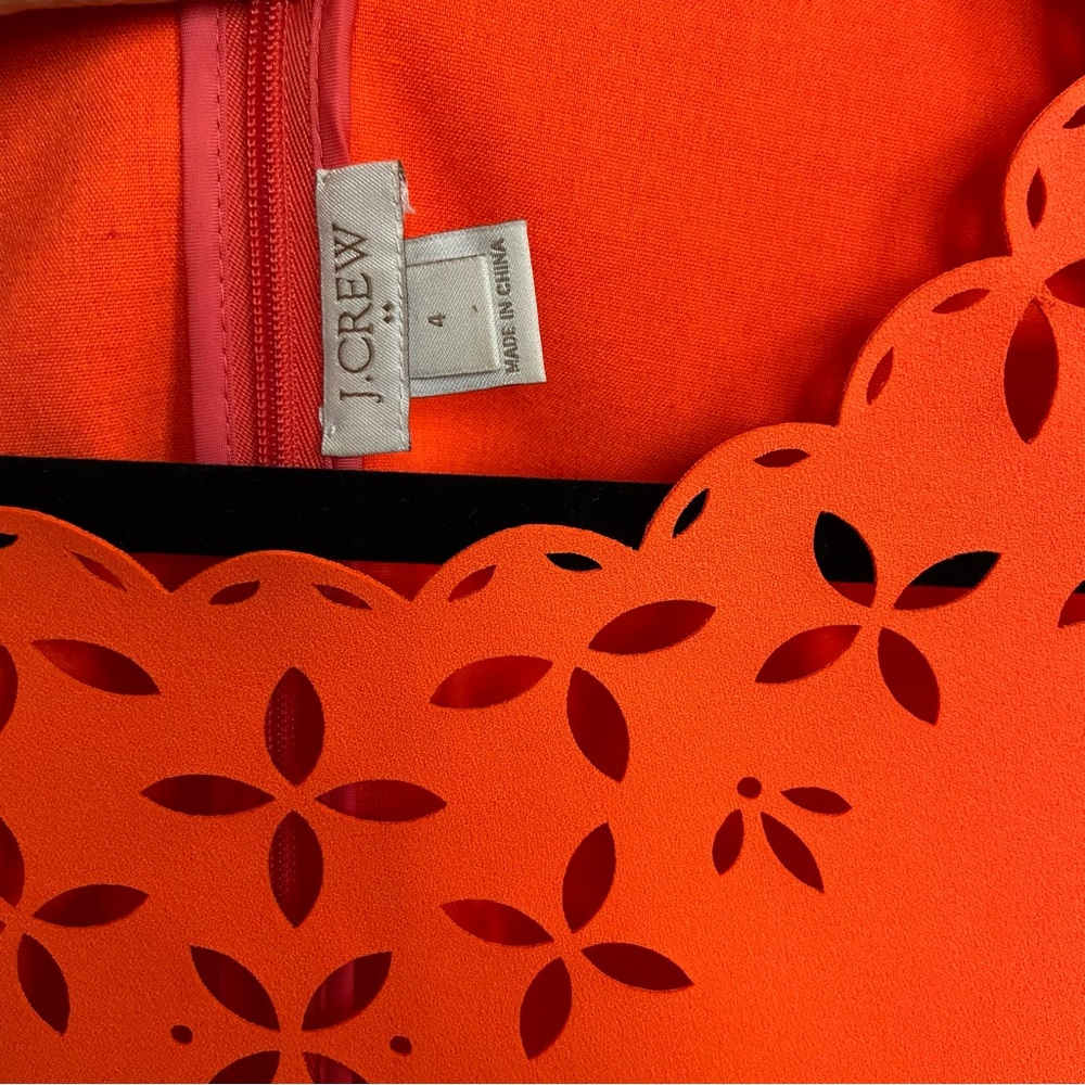 J Crew Laser Cut Sleeveless Dress, Orange, size 4‎ - Picture 5 of 11